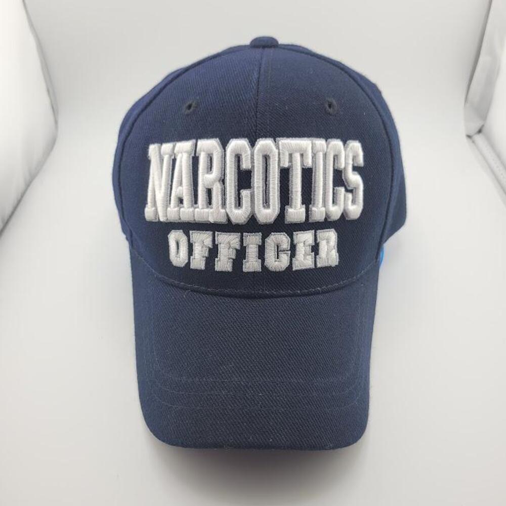 Narcotics Officer Hat Cap Strap Back Navy Embroidered Police Mens Patrol